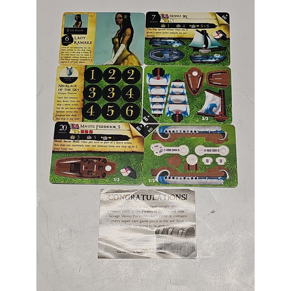 Wizkids Pirates CSG Rare Set Of 4 Maui's Fishhook-Hono Iki-Lady Kamaile-Necklace